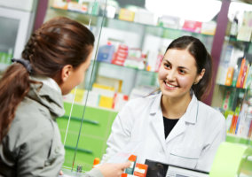 a pharmacist and a customer