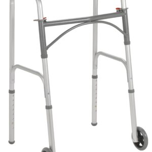 Folding Junior Walker, Two Button with 5″ Wheels
