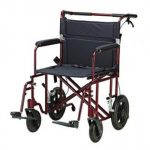 22″ Bariatric Aluminum Transport Chair with 12″ Rear “Flat Free” Wheels