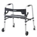 Clever-Lite LS Walker with Seat, Push Down Brakes
