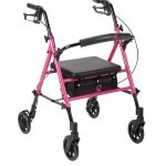 Breast Cancer Awareness Adjustable Height Pink Rollator