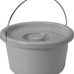 Commode Bucket with Metal Handle and Cover, 7.5 Quart