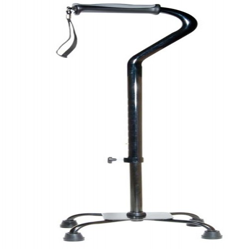 Height Adjustable Aluminum Small Base Quad Cane with Gel Grip