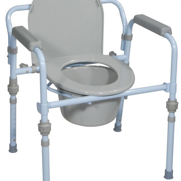 fossiel Beringstraat zoete smaak Folding Bedside Commode with Bucket and Splash Guard – Welcare Pharmacy &  Surgical