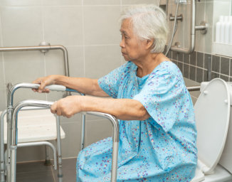 elderly at the bathroom