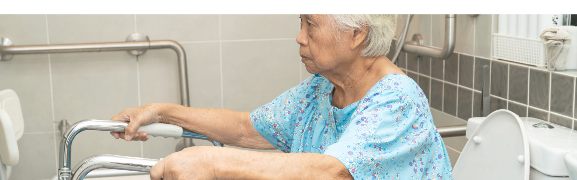 elderly at the bathroom